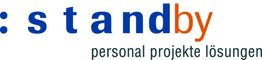 Logo mit blauem "stand" und rotem "by", darunter Text: "personal projekte lösungen".