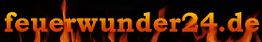 Der Schriftzug "feuerwunder24.de" in orangener Flammenoptik.