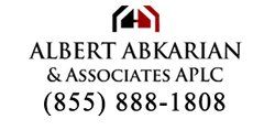 Logo of Albert Abkarian & Associates APLC with phone number (855) 888-1808.