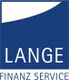 Blaues Logo mit weißem Text: "LANGE FINANZ SERVICE" in Großbuchstaben.