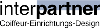 Text: "interpartner Coiffeur-Einrichtung-Design" in schwarz-blau.