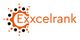 Exxcelrank logo with orange and black circular designs surrounding an orange "E".