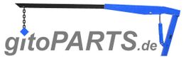 Logo von gitoPARTS.de mit einem blauen Kranarm und einer Kette im Bild dargestellt.