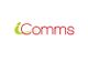 Logo mit Schriftzug "iComms" in Rot und Grün auf weißem Hintergrund.