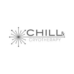 ChillRx Cryotherapy logo with a stylized snowflake design on the left side.