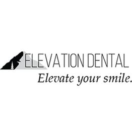Elevation Dental logo with the slogan "Elevate your smile" and a mountain graphic.