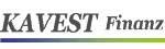 Logo mit der Aufschrift "KAVEST Finanz" in Grau, darunter ein blauer bis grüner Farbverlauf.