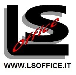 Logo con le lettere "LS" e "office" in rosso in diagonale, sito web www.lsoffice.it.