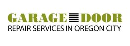 "Logo: Garage Door Repair Services in Oregon City, text in green and black."