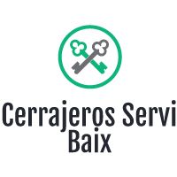 Logo de Cerrajeros Servi Baix: dos llaves cruzadas en un círculo verde.