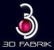 Logo von "3D FABRIK", mit stilisierter 3 und rotem Ball auf dunklem Hintergrund.