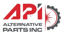 Logo of Alternative Parts Inc. with "API" in red and a gear with red lines on the right.