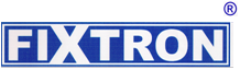 Logo mit blauem Text "FIXTRON" auf weißem Hintergrund, oben rechts ein Registrierungszeichen.