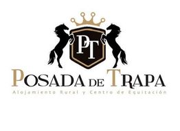 Logo de "Posada de Trapa" con caballos y corona, centro rural y de equitación.