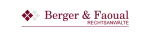 Logo von Berger & Faoual Rechtsanwälte mit roten Quadraten links vom Schriftzug.