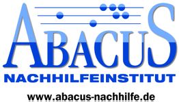 Logo mit Text: "ABACUS Nachhilfeinstitut" und Website "www.abacus-nachhilfe.de".