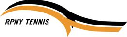 RPNY Tennis logo with black and orange swoosh design.