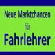 Text: "Neue Marktchancen für Fahrlehrer" auf grünem Hintergrund.