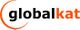 Logo mit dem Text "globalkat" in schwarz und orange, umgeben von einem halbrunden Bogen.