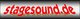 Logo mit rotem Text "stagesound.de" auf grauem Verlaufshintergrund.