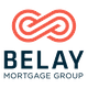 Logo with an orange infinity symbol above "BELAY Mortgage Group" text in blue.
