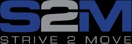 Logo with "S2M" in blue and grey, and "STRIVE 2 MOVE" in white on a black background.