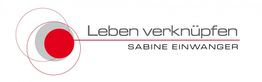 Logo mit rotem Kreis und Text: "Leben verknüpfen Sabine Einwanger".