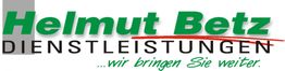 "Logo: Helmut Betz Dienstleistungen mit Slogan 'wir bringen Sie weiter' in Grün und Rot."