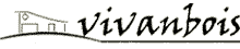 Logo avec texte "Vivanbois" et dessin d'une maison stylisée.