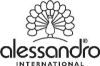 Logo mit einem stilisierten Pfau und dem Text „alessandro international“ darunter.