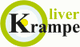 Logo mit Text "Oliver Krampe", großes "K" im grünen Kreis mit gelbem Punkt.