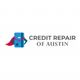 Credit Repair of Austin logo with a superhero credit card wearing a red cape.