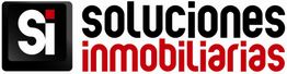 Logotipo de "Soluciones Inmobiliarias" con letras negras y rojas.