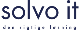 Logo med teksten "solvo it" og sloganet "den rigtige løsning" nedenunder.