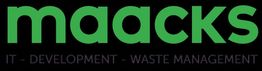 "Maacks logo i grønt med teksten: IT - DEVELOPMENT - WASTE MANAGEMENT."