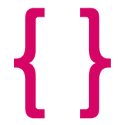 Alt-Text: Magenta geschweifte Klammern auf weißem Hintergrund; symbolisiert technisches Thema.