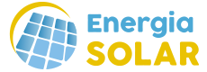 Logo con texto "Energía Solar" y un icono de globo con paneles solares en azul y amarillo.