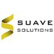 Logo of “Suave Solutions” with a stylized yellow "S" ribbon on the left.