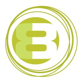 Grünes Logo mit stilisiertem "E" und "B" in einem Kreis aus Linien.