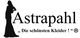 Silhouette einer Frau, daneben der Text "Astrapahl - Die schönsten Kleider!".