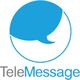 TeleMessage logo with blue speech bubble and text.