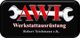 Logo: "AWI", mit Schraubenschlüsseln, "Werkstattausrüstung", "Robert Teichmann e.K." auf schwarzem Hintergrund.