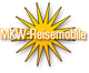 Gelbes Stern-Logo mit dem Text "MKW-Reisemobile" auf schwarzem Hintergrund.