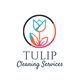 Logo of Tulip Cleaning Services with a stylized colorful tulip inside a circle.