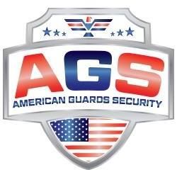 AGS logo with "American Guards Security" text and USA flag design.