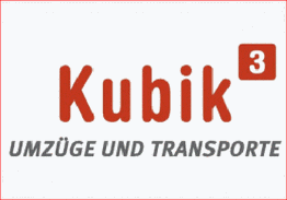 Logo der Firma Kubik mit dem Text "Umzüge und Transporte".
