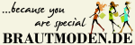 Drei stilisierte Frauen mit Einkaufstaschen, Text: "because you are special, BRAUTMODEN.DE".