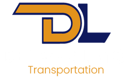 Logo of Denver Limo Transportation with bold letters "DL" in orange and navy.