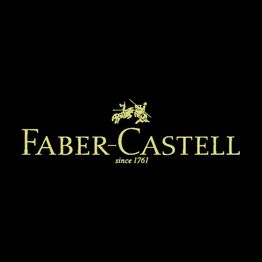 Logo Faber-Castell su sfondo nero con testo "since 1761" e cavaliere al centro.