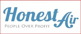 "Honest Air logo with the slogan 'People Over Profit' in blue and gray text."